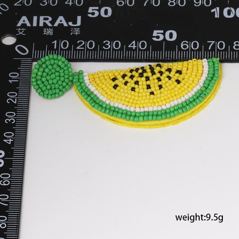 New Trendy Boho Fruit Round Dangle Earrings Handmade Lemon Watermelon Earring Female Wedding Party Summer Jewelry Trend