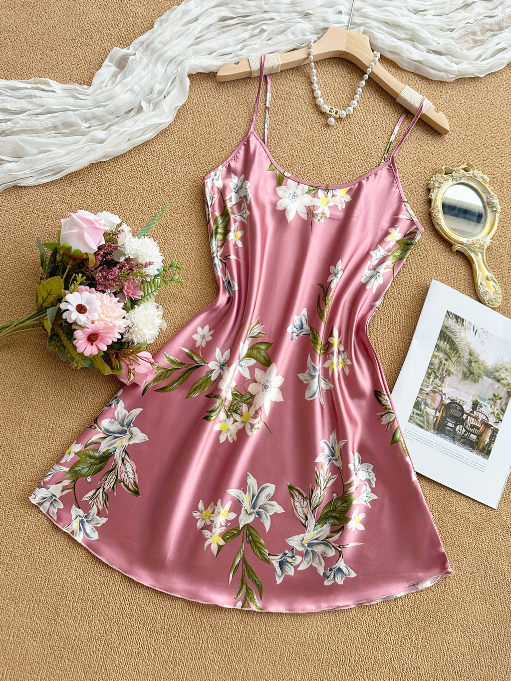 Sexy Short Nightdress Sleeveless Satin Sleepwear Cami Dress Women's Lightweight Slip Dress
