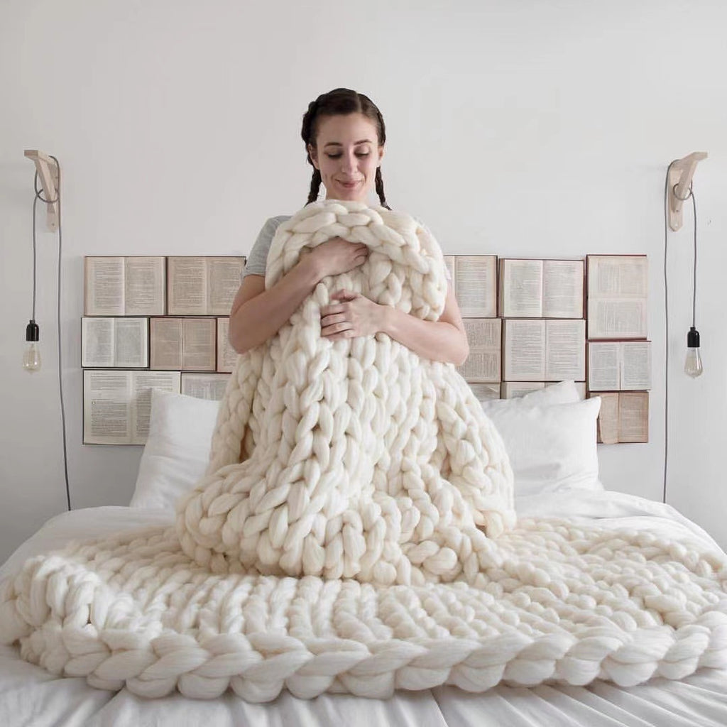 Sofa Blanket Oversized Woolen Knit Blanket