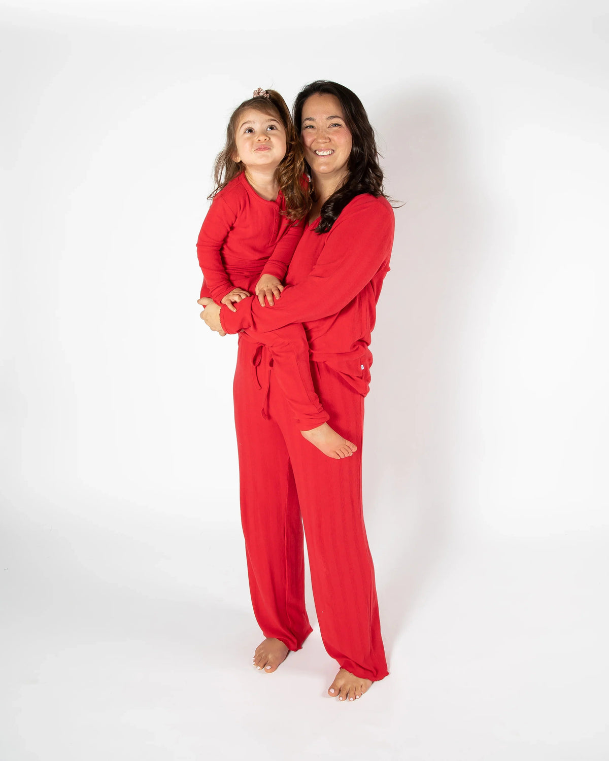 Red Ladies Long Pajama Set