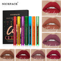 Niceface Weekly Lip Gloss 7 Sticks Lip Gloss Velvet Matte Lip Gloss Set Matte Non-Stick Cup Waterproof Makeup