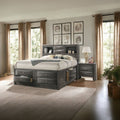Neend Multi Drawer Storage Platform Bed - Grey Oak