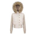 Knitted sleeve patchwork waist slimming lightweight jacket