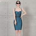 European and American new sexy suspender buckle gold thread bandage skirt tight elastic temperament party dress skirt