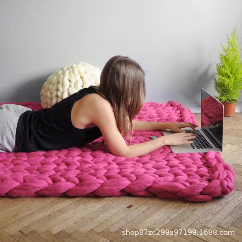 Sofa Blanket Oversized Woolen Knit Blanket