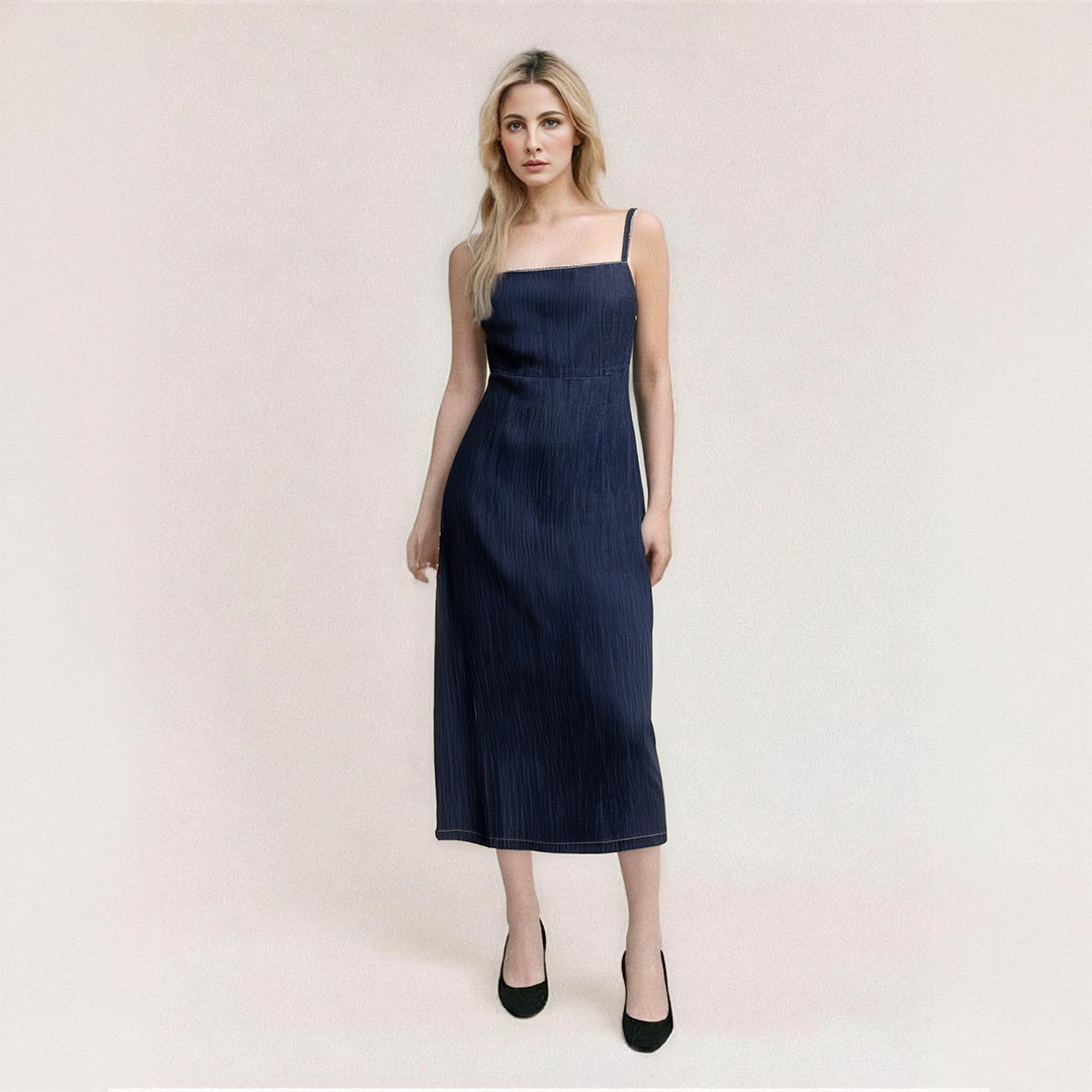Women's street fashion denim camisole dress