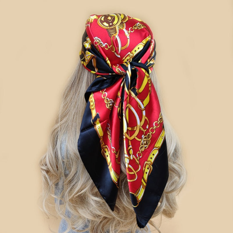 Striped printed square scarf for women, all-match shawl, fashionable sun protection scarf for all seasons
