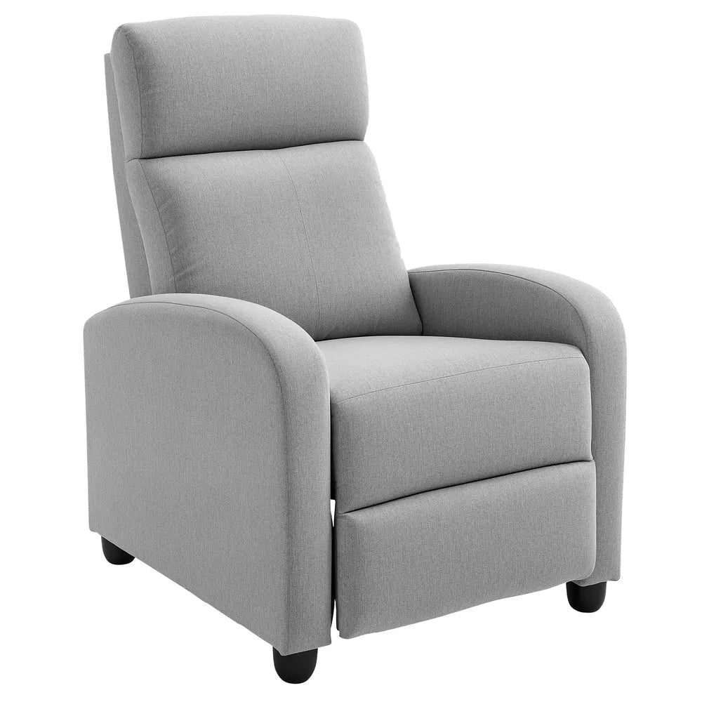 Light Grey Fabric Recliner Chair – Manual Home Theater & Living Room Armchair (United States & Canada Delivery Only)