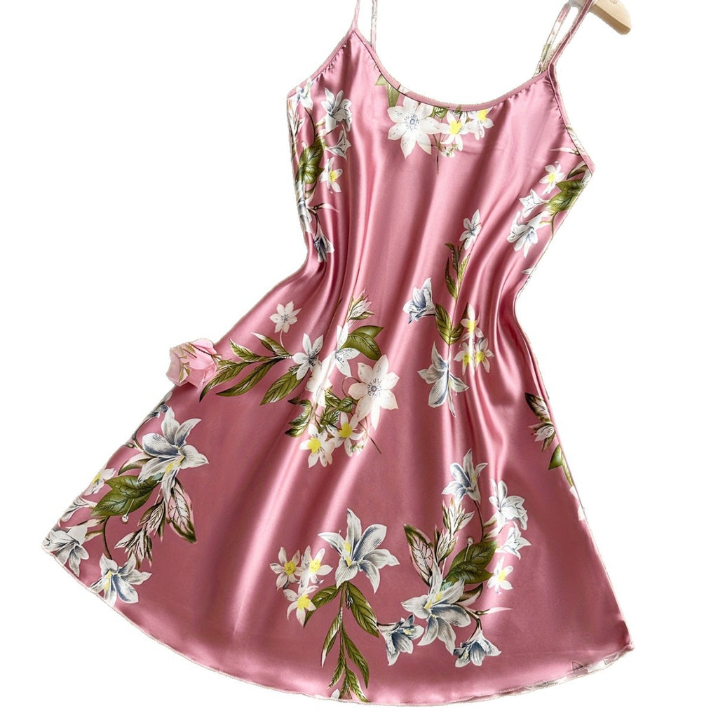 Sexy Short Nightdress Sleeveless Satin Sleepwear Cami Dress Women's Lightweight Slip Dress