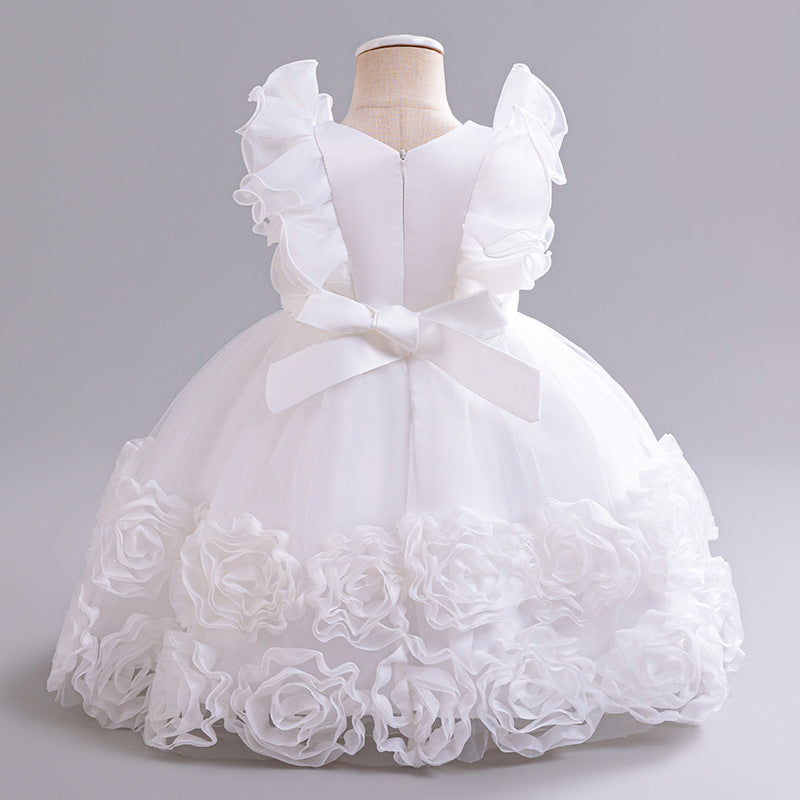 Children's Formal Dress Princess DressGirl Tulle Puff Skirt Piano Performance Dress Birthday Party Dress