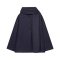 Women's Wool Blend Coat with Scarf Short Jacket