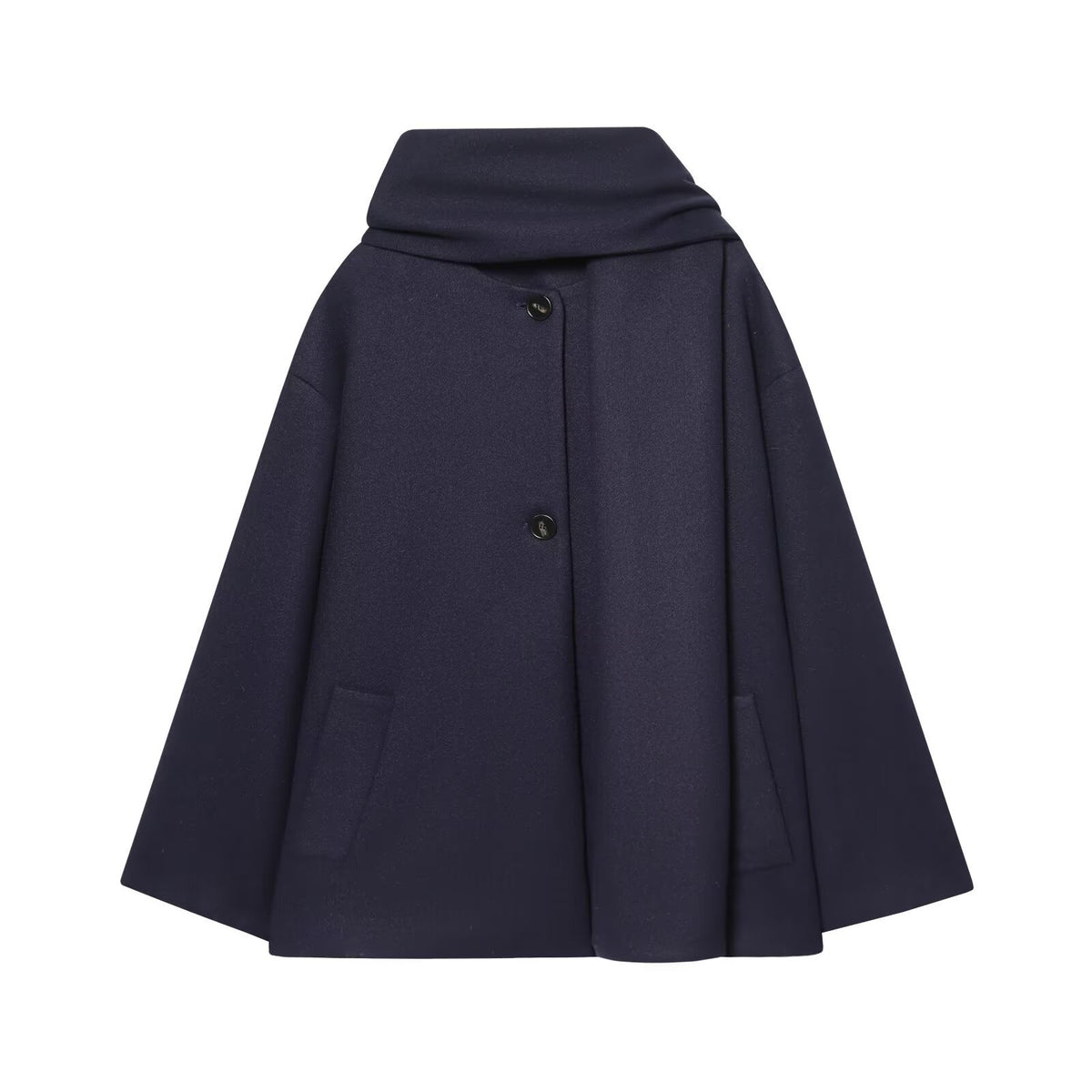 Women's Wool Blend Coat with Scarf Short Jacket