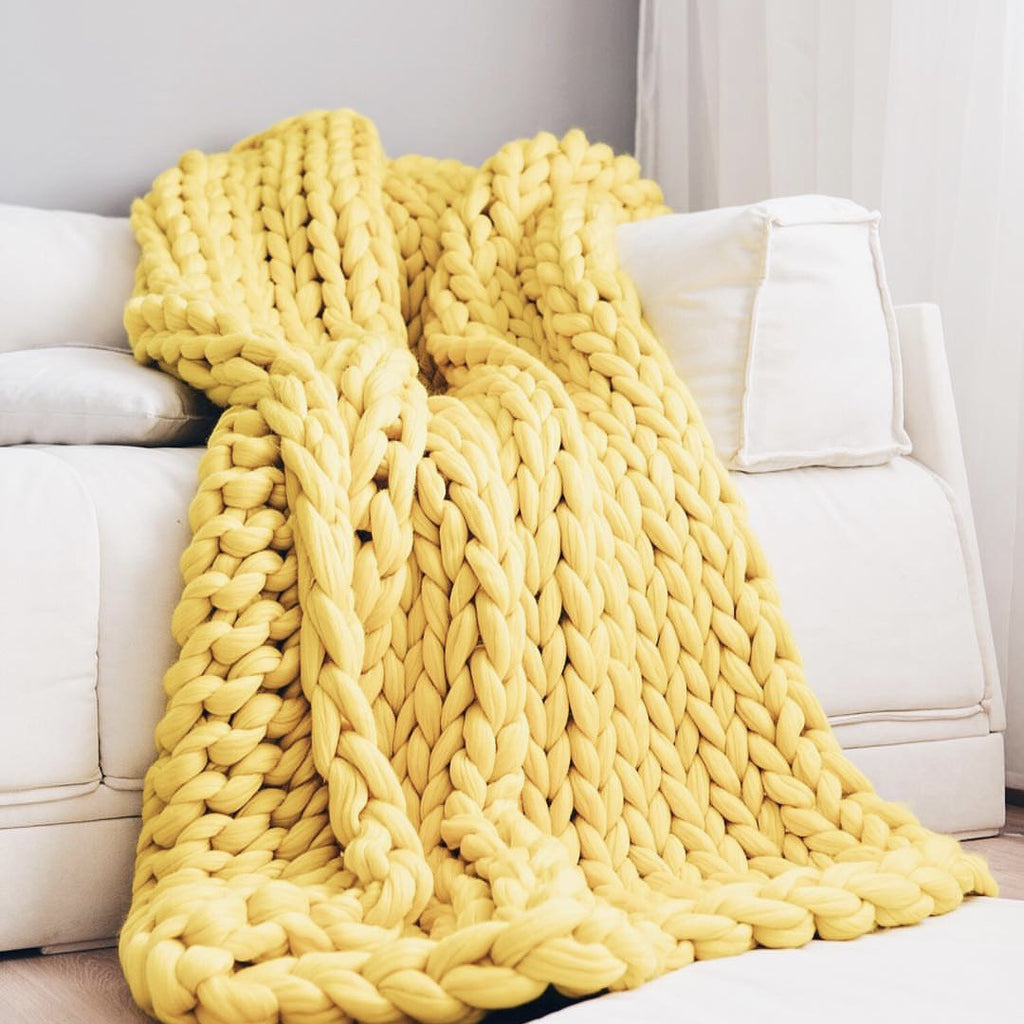 Sofa Blanket Oversized Woolen Knit Blanket