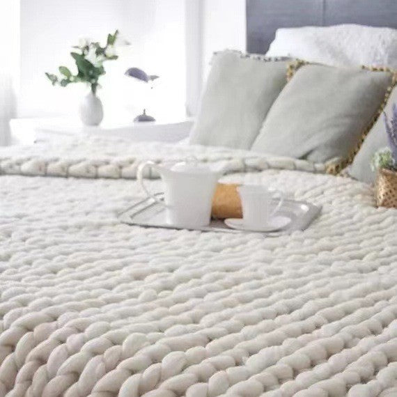 Sofa Blanket Oversized Woolen Knit Blanket