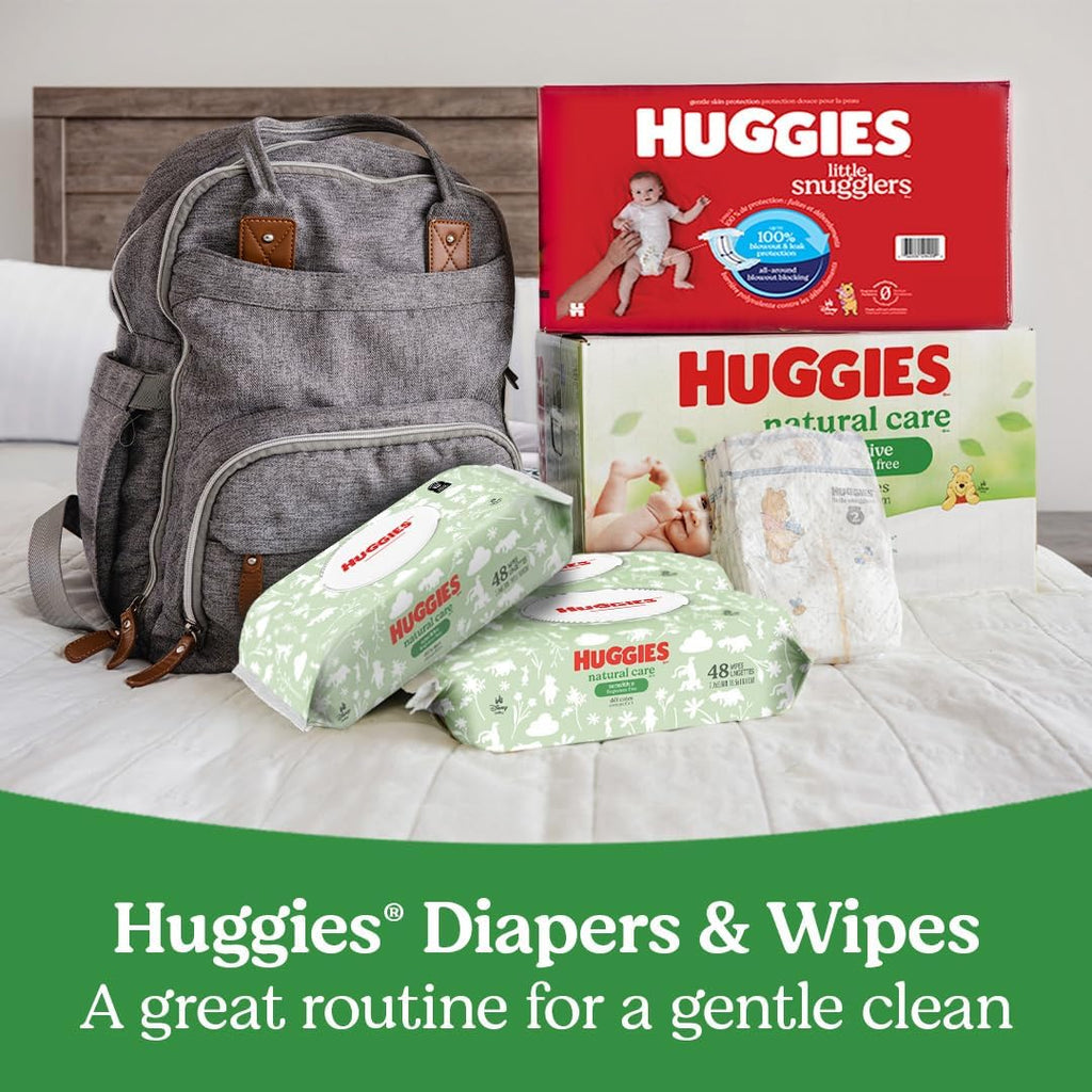 Huggies Sensitive Baby Wipes, Natural Care Baby Diaper Wipes, Unscented, Hypoallergenic, 99% Purified Water, 10 Flip-Top Packs (560 Wipes Total)