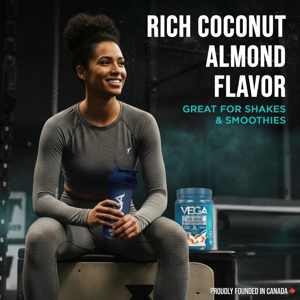Vega Protein + Supergreens Vegan Plant Based Protein Powder – 20g Organic Pea Protein, Dairy-free, Healthy Breakfast Shake – Coconut Almond, 18 Servings, 518 grams (Pack of 1) 🍁 All In One Marketplace Canada