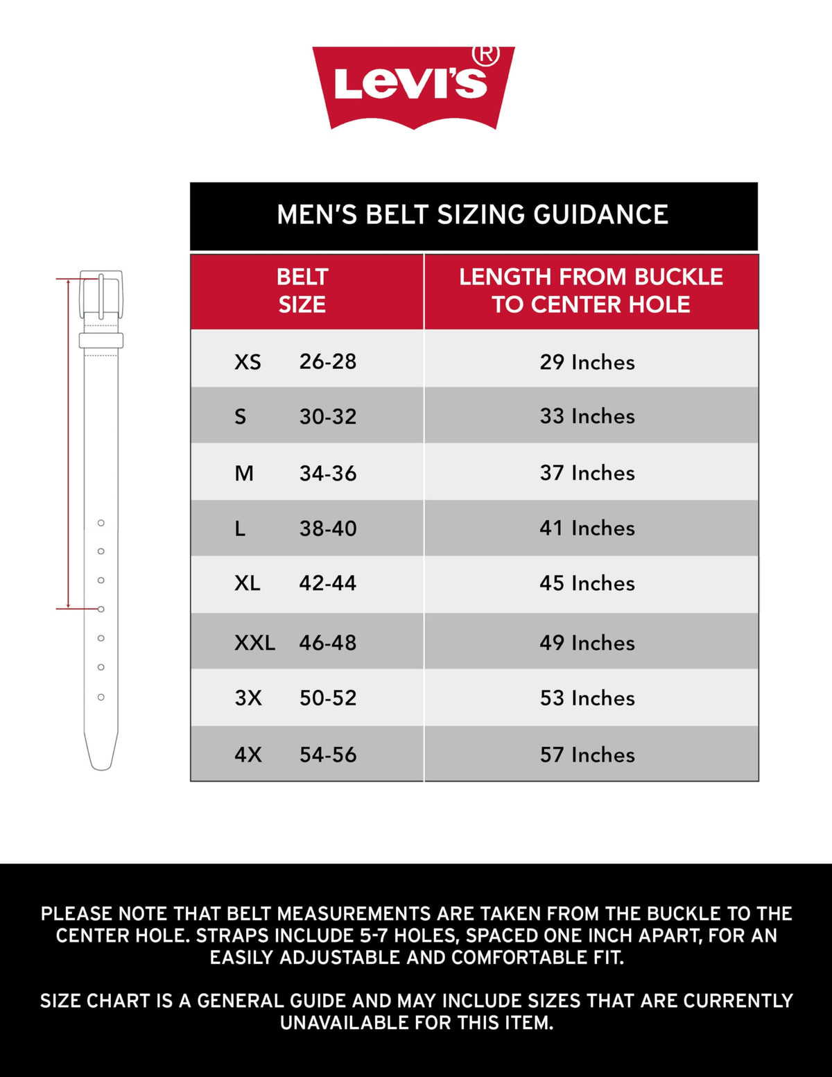 Levi's Casual Belt-Dress for Men Jeans with Thick Strap and Buckle, Matte black, Extra-Large (42-44) 🍁 All In One Marketplace Canada