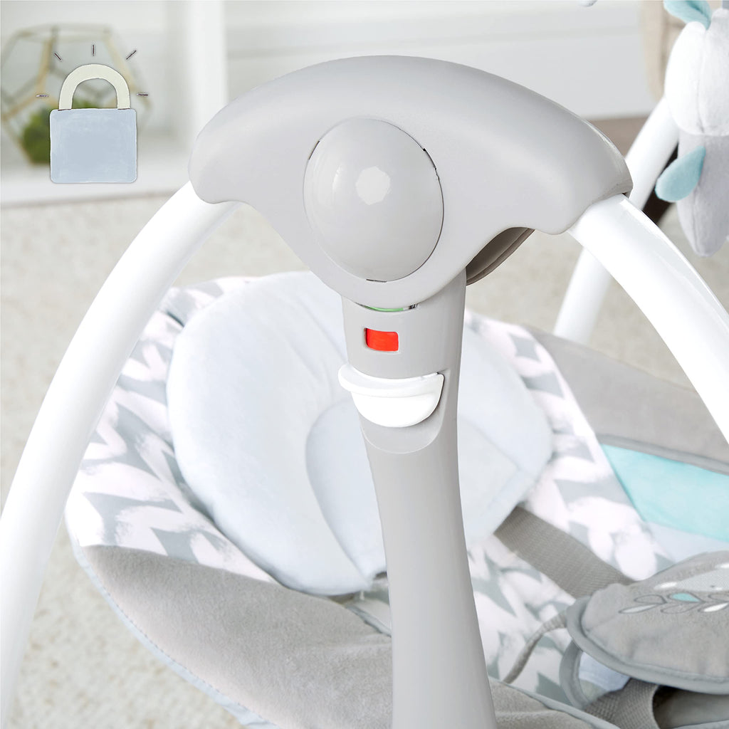 Ingenuity ConvertMe 2-in-1 Compact Portable Automatic Baby Swing & Infant Seat, Battery-Powered Vibrations, Nature Sounds, 0-9 Months 6-20 lbs (Raylan) 🍁 All In One Marketplace Canada