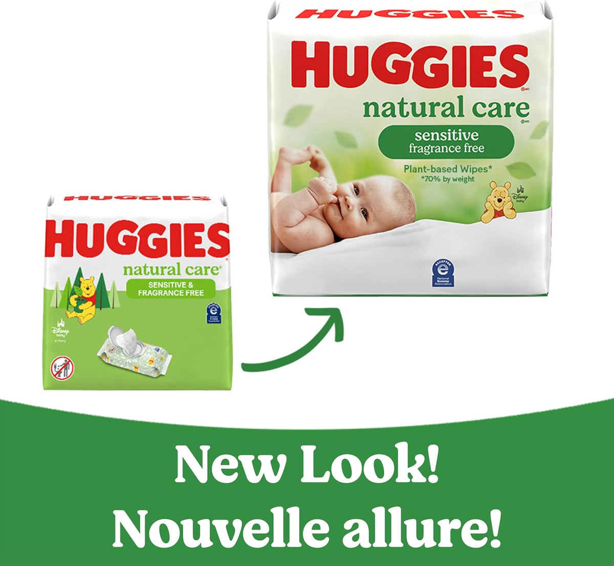 Huggies Sensitive Baby Wipes, Natural Care Baby Diaper Wipes, Unscented, Hypoallergenic, 99% Purified Water, 10 Flip-Top Packs (560 Wipes Total)