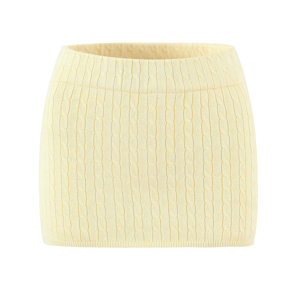 Knitted Mini Elastic Bodycon Skirt