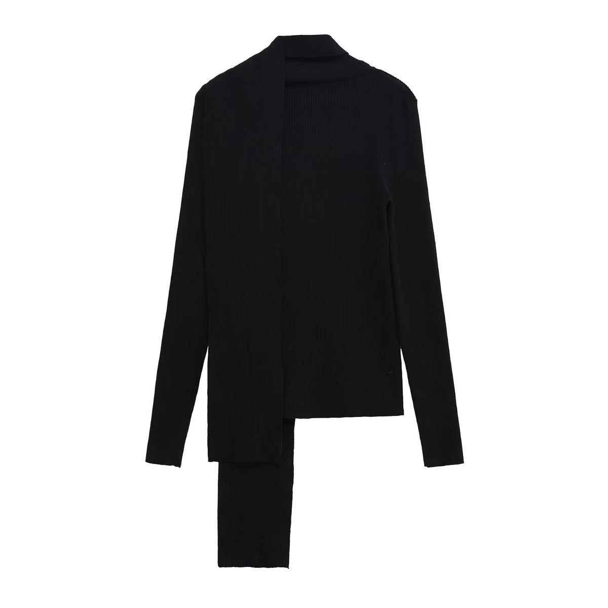 Street scarf ribbed knitted jacket women's clothing