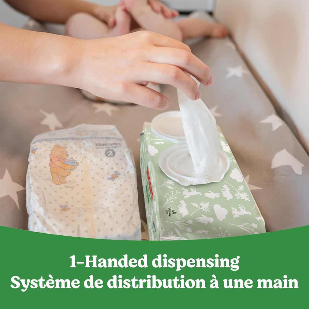 Huggies Sensitive Baby Wipes, Natural Care Baby Diaper Wipes, Unscented, Hypoallergenic, 99% Purified Water, 10 Flip-Top Packs (560 Wipes Total)