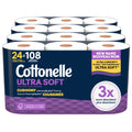 Cottonelle Toilet Paper, 24 Family Mega Rolls = 108 Regular Rolls (4 Packs of 6), Ultra Soft (Formerly Ultra Comfort), Soft Bathroom Tissue, 296 Sheets per Roll, Packaging May Vary 🍁 All In One Marketplace Canada