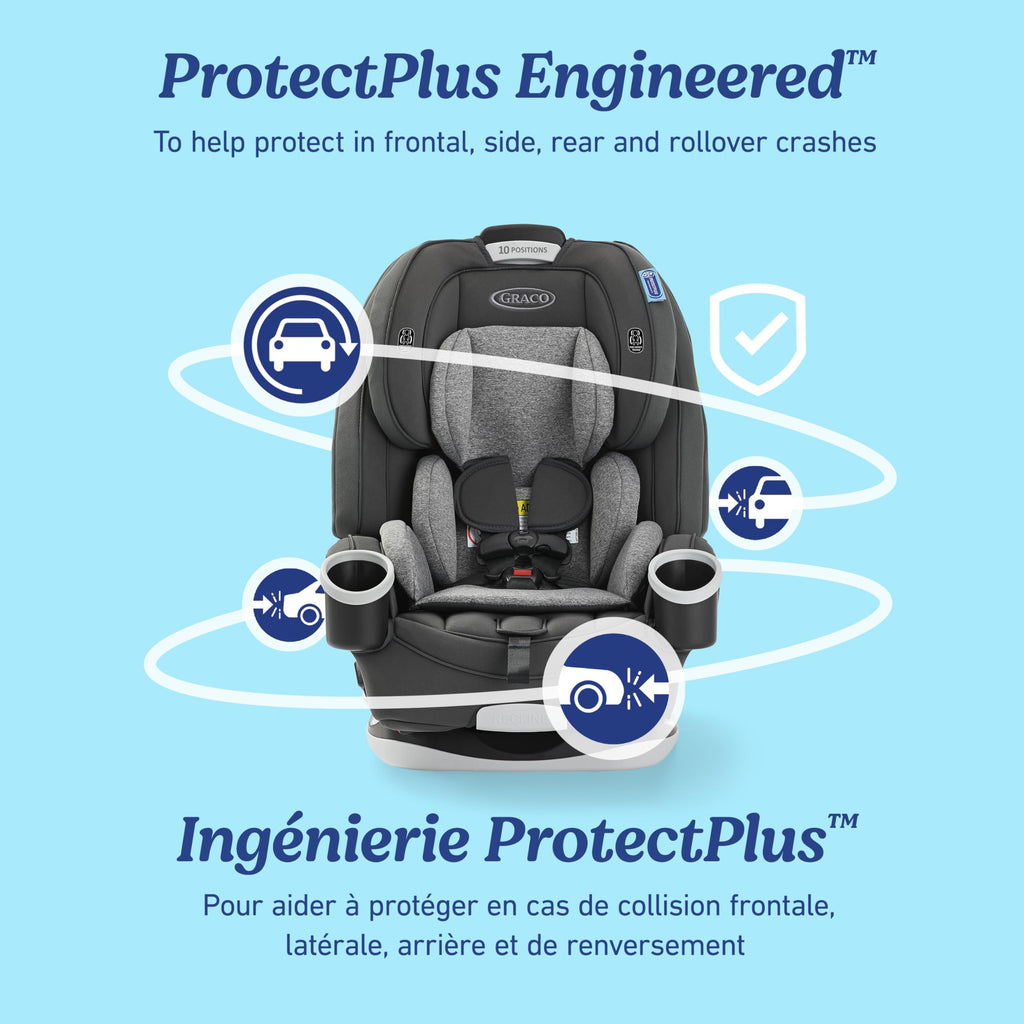 Graco 4Ever All-in-One Convertible Car Seat, 4-in-1 Baby to Big Kid Car Seat from 1.8-54 kg (4-120 lb), ProtectPlus Engineered, Drew 🍁 All In One Marketplace Canada