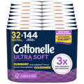 Cottonelle Toilet Paper, 32 Family Mega Rolls = 144 Regular Rolls (8 Packs of 4), Ultra Soft, Soft Bathroom Tissue, 296 Sheets per Roll, Packaging May Vary 🍁 All In One Marketplace Canada