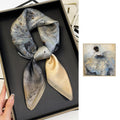 Silk printed square scarf for women, silk scarf, mulberry silk scarf, luxury retro headscarf