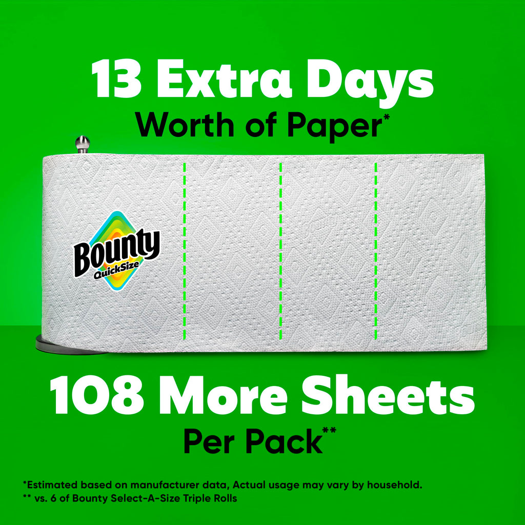 Bounty Paper Towels Quick Size, White, 6 Family Triple Rolls = 20+ Regular Rolls 🍁 All In One Marketplace Canada