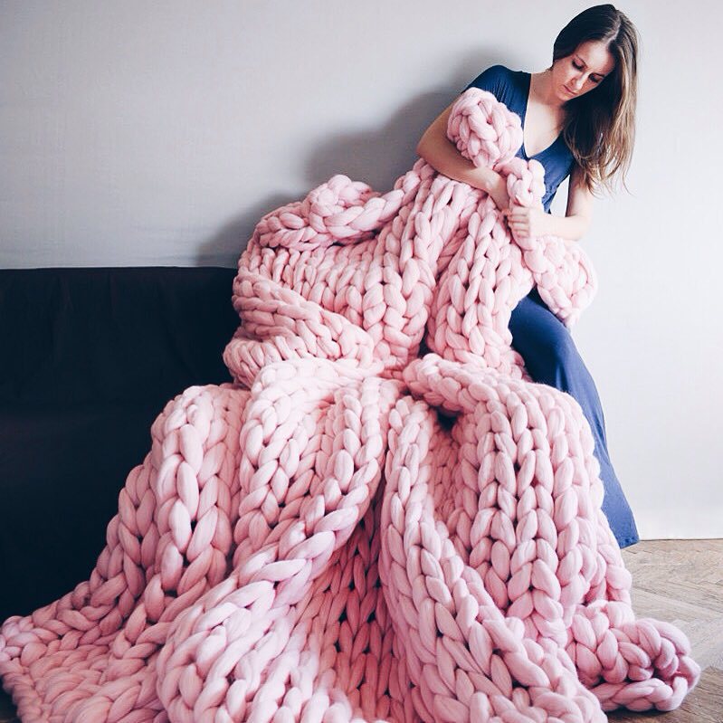 Sofa Blanket Oversized Woolen Knit Blanket
