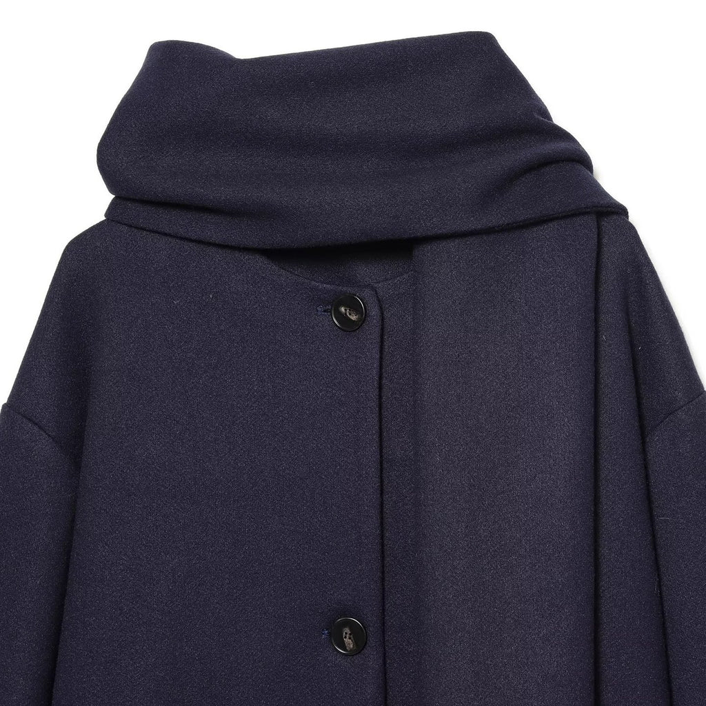 Women's Wool Blend Coat with Scarf Short Jacket