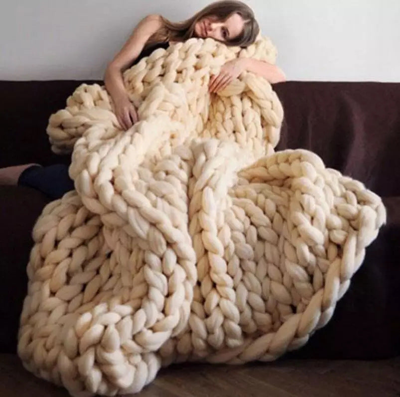 Sofa Blanket Oversized Woolen Knit Blanket