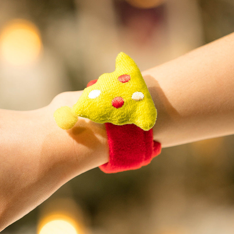 Christmas Decorative Plush Pop Bracelets for Kids, Creative Holiday Gifts and Party Favors for Kindergarten Christmas Celebrations