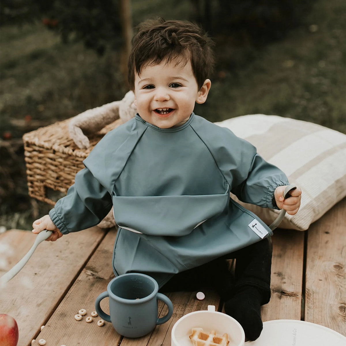 Bavette à manches longues imperméable pour bébé | 6-24 mois