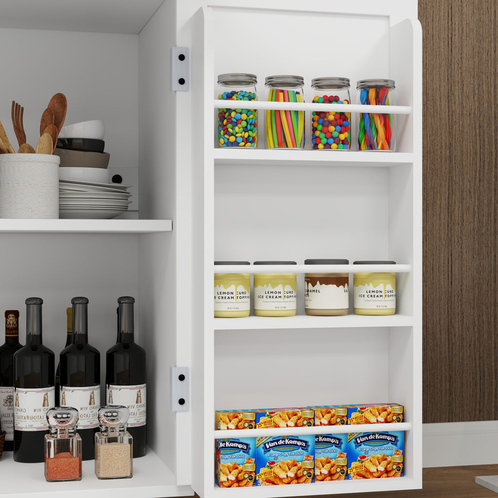 Kitchen island rolling trolley cart with 1 drawer & 2 doors with storage racks & Adjustable Shelves & towel rack