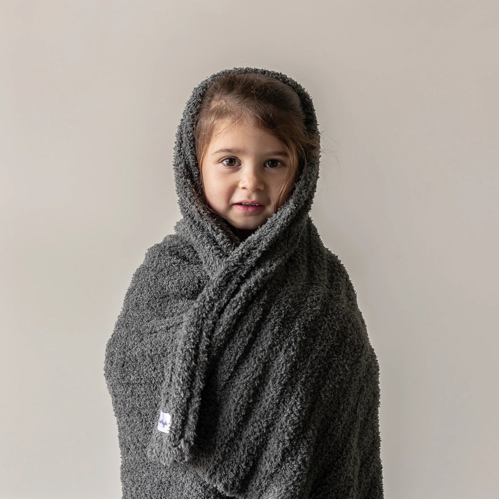 Ribbed Charcoal Toddler Blanket