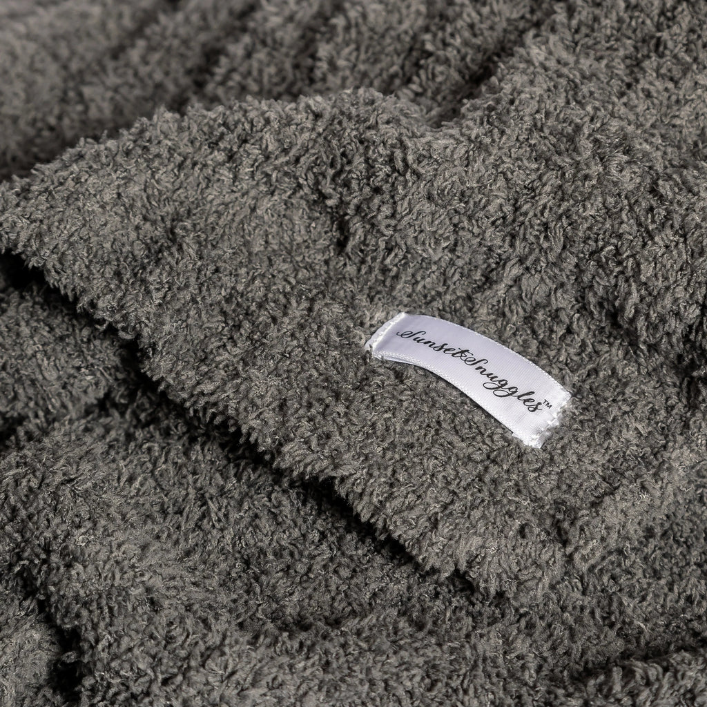 Ribbed Charcoal Toddler Blanket