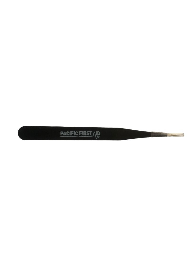 Black Splinter Forceps Fine Point 12.5cm