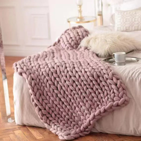Sofa Blanket Oversized Woolen Knit Blanket