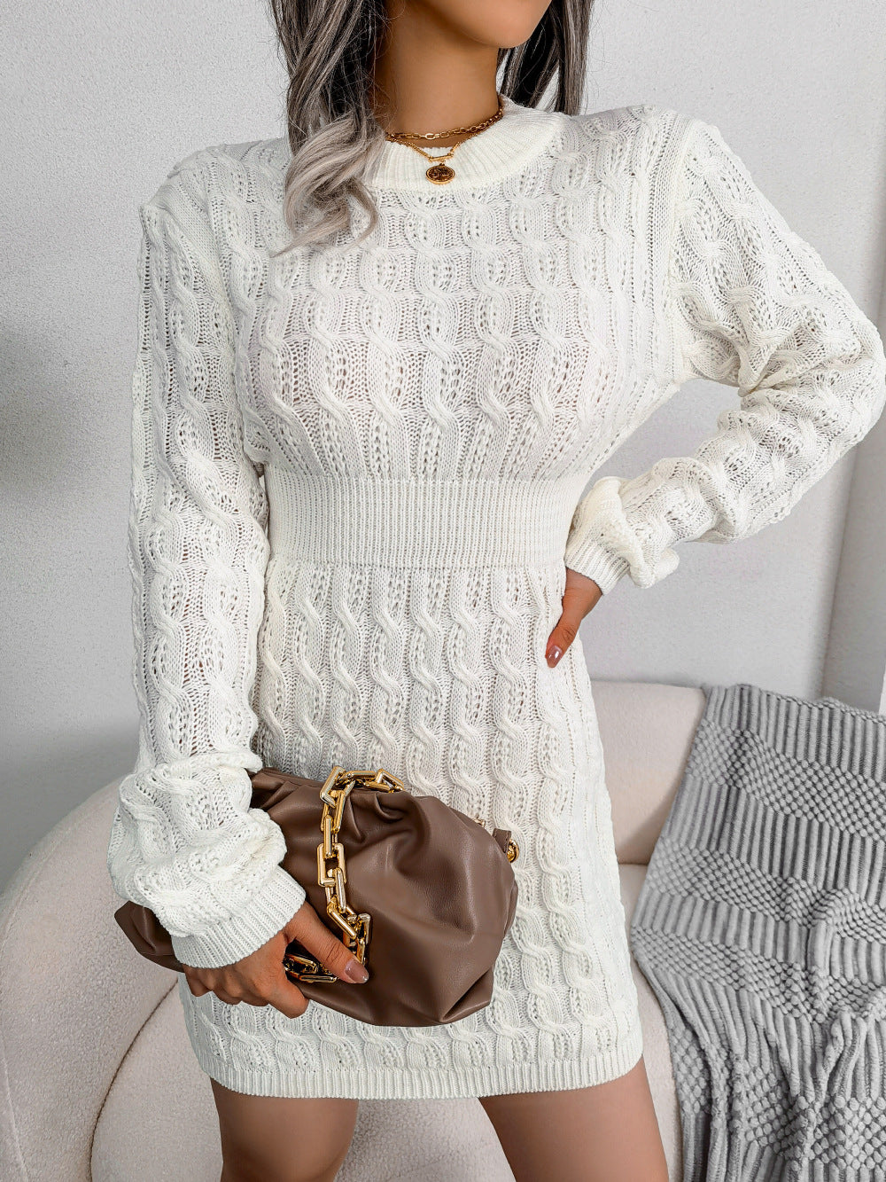 Fried Dough Twists Waist Pack Hip Dress Skirt