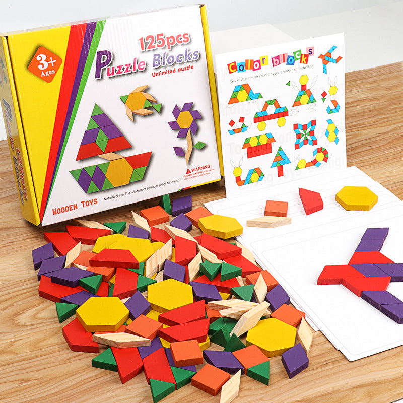 Children's Puzzle Tangram Puzzle 3-4-6 Year Old Elementary School Students Creative Boys and Girls Early Education Wooden Toys