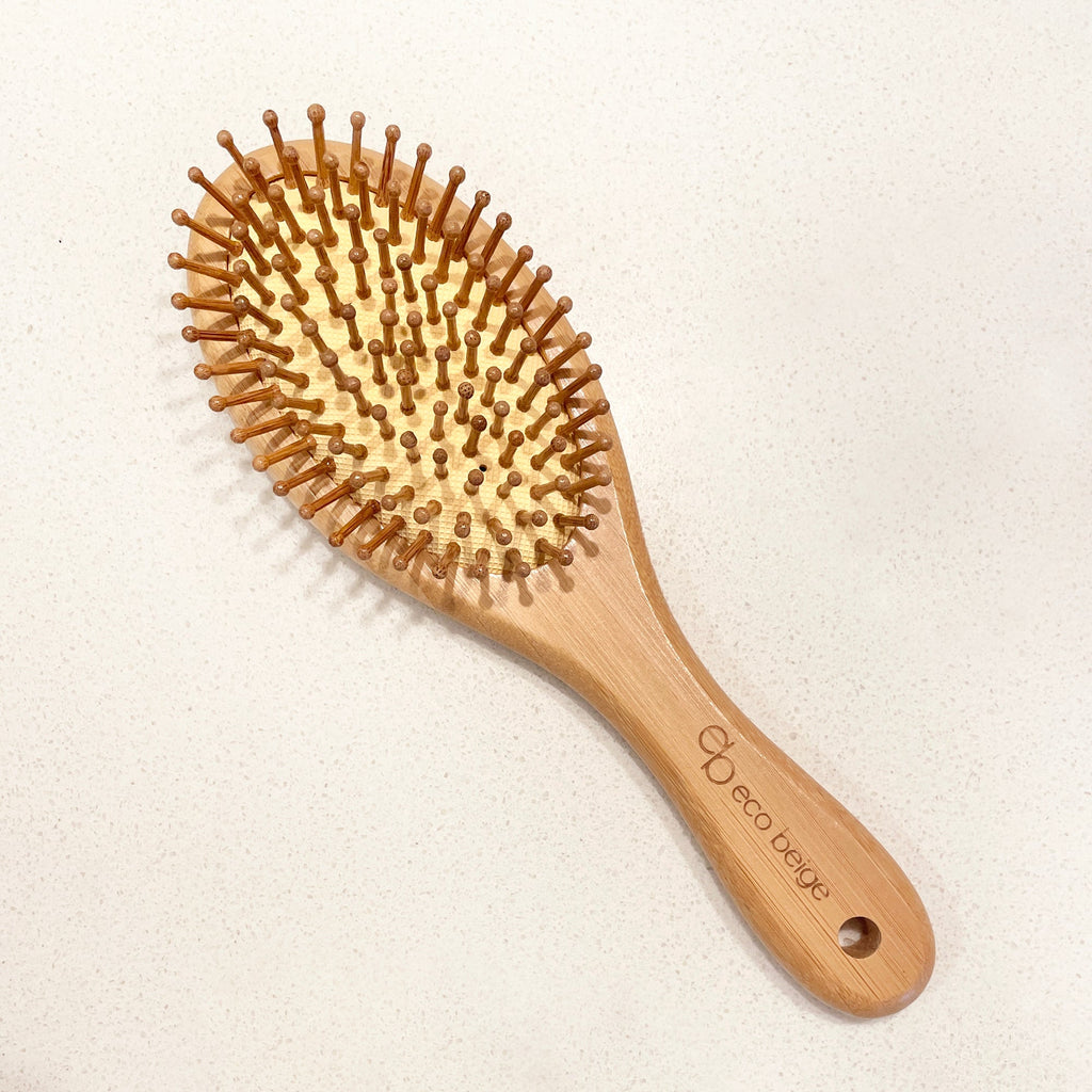 Cushioned Bamboo Hair Brush- Oval Mini