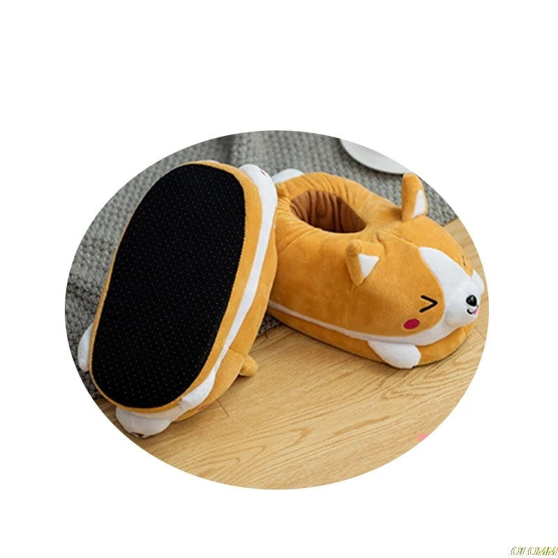 Cute shiba Inu warm plush slippers