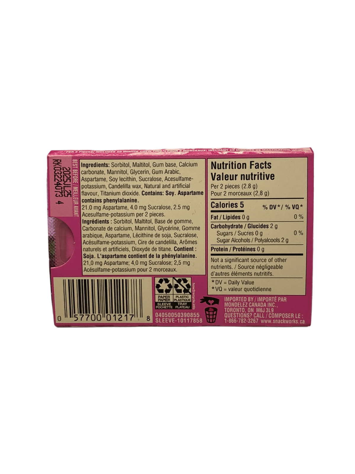 Dentyne Ice Arctic Bubble Gum 12 Pieces - Canadian Edition