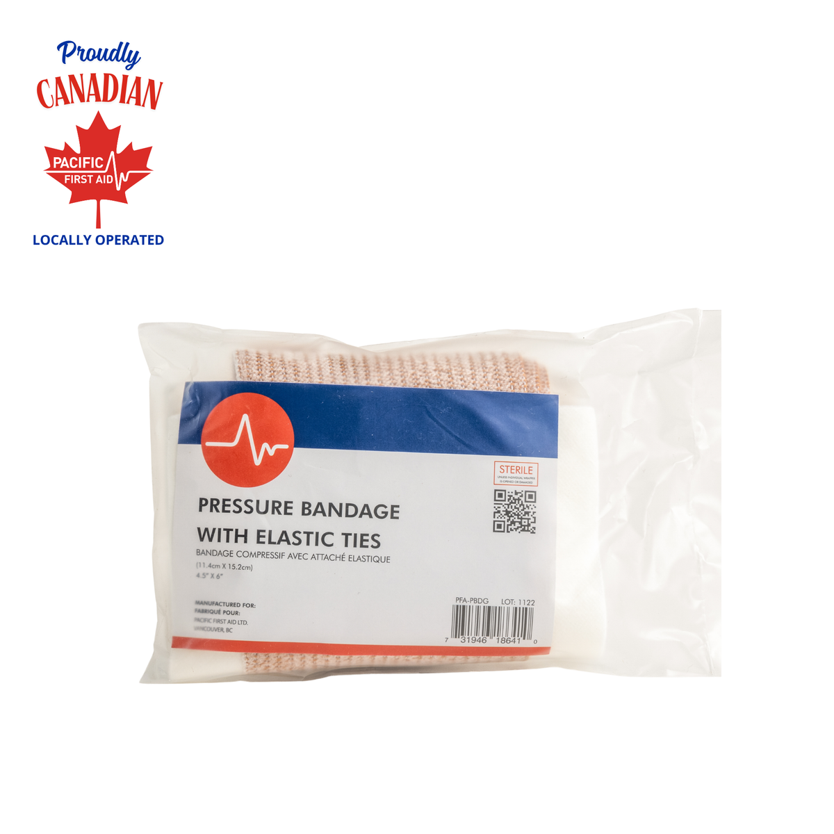 Pressure Bandage - 4.5 x 6in w/ Elastic Ties