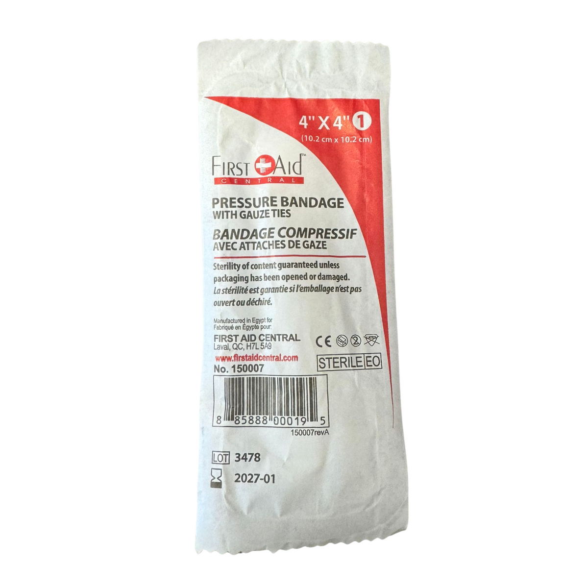 Pressure Bandage with Gauze Ties