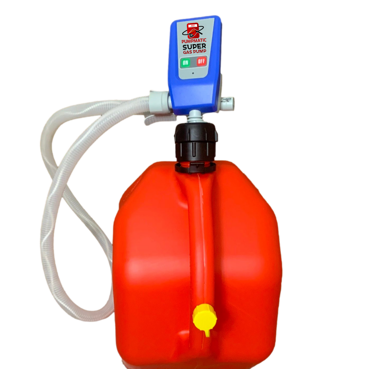 Gas Can PumpMatic Super Gas Pump + Jerry Can Combo Kit - Transfer Gas, Diesel, Kerosene, etc. + 3 Power Sources w/ 4.25ft Hose