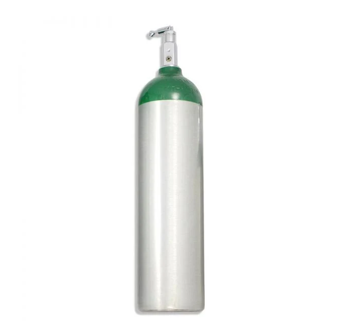 Medical Oxygen Tank – Aluminum D Cylinder, 15.0 Cu. Ft. / 425L with Toggle Valve